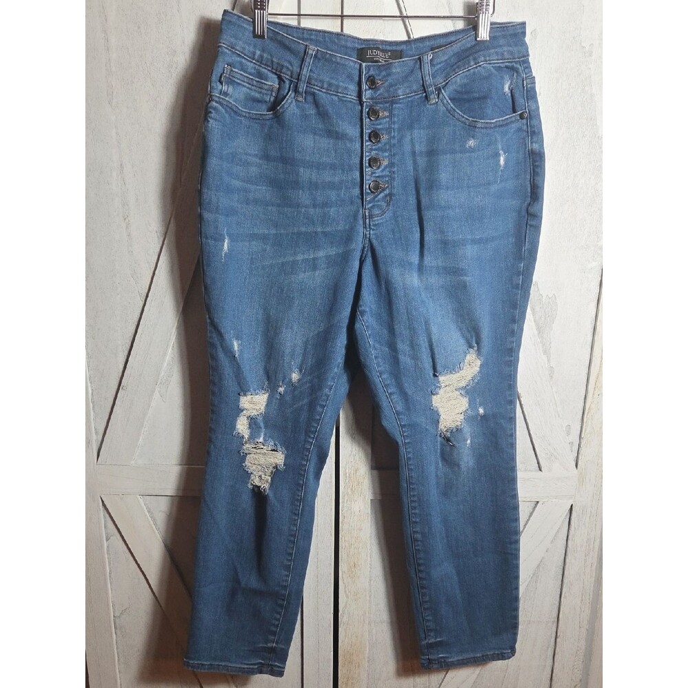 Judy Blue Boyfriend Fit Button Fly Jeans Size 14W